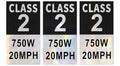 Class 2 ebike sticker 3 sticker pack